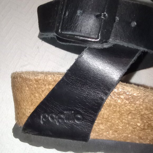 Papillio by Birkenstock Black Leather Women's Ankle Strap Sandals Size 38 - Picture 4 of 12